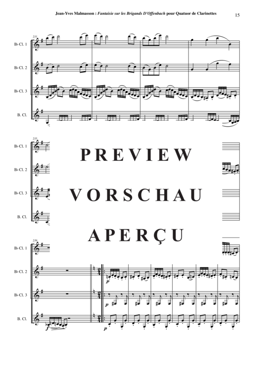 Product gallery: Page 16 of 21 Fantaisie sur les Brigands (d´Offenbach) , ,  (Clarinet quartet for 3x clarinet in Bb + bass clarinet)