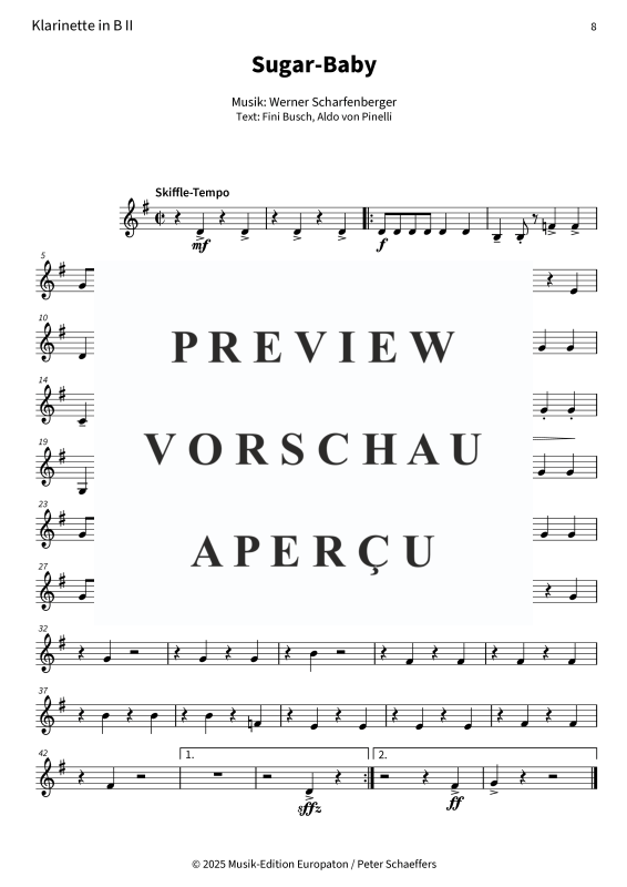 Product gallery: Page 10 of 11 Sugar-Baby, Peter Kraus, (Woodwind Quartet)