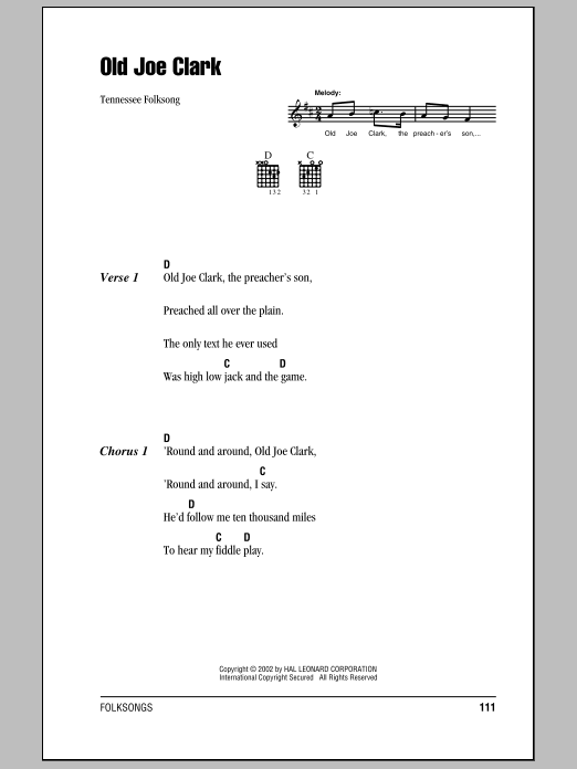Produktgalerie: Seite 1 von 1 Old Joe Clark, Tennessee Folksong, Gitarre