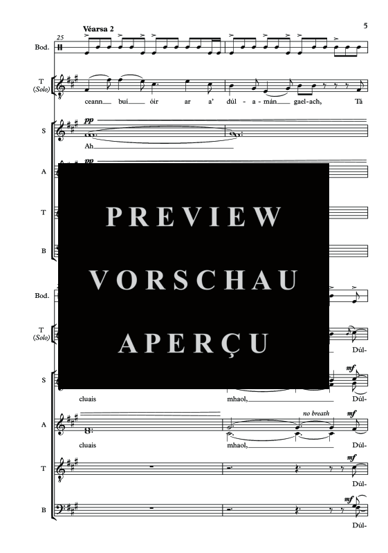Produktgalerie: Seite 8 von 11 Dúlamán, , Tenor Solo, Gemischter Chor und irische Trommel