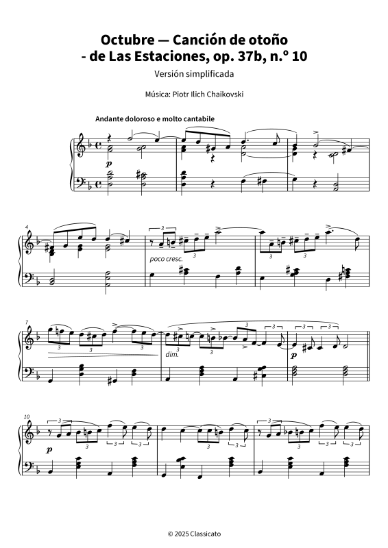 gallery: Octubre - Versión simplificada, , (Klavier Solo)