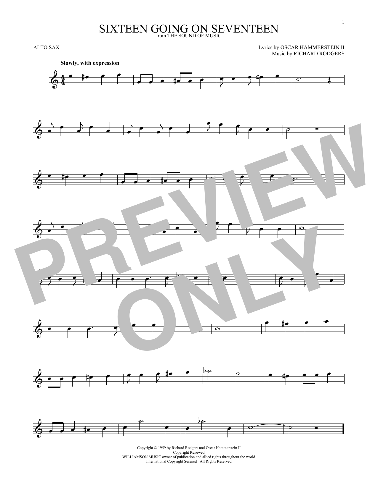 Product gallery: Page 1 of 1 Sixteen Going On Seventeen (from The Sound of Music), Rodgers & Hammerstein
