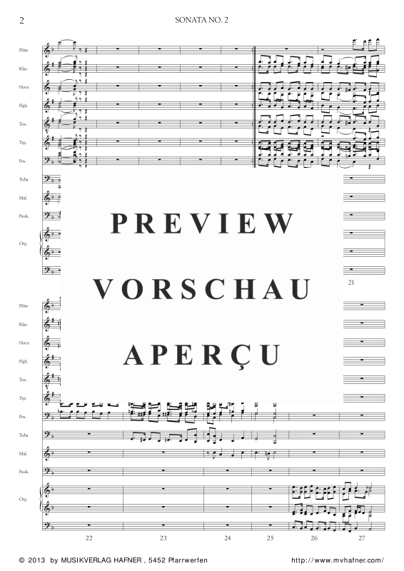 Product gallery: Page 7 of 11 SONATA NO. 2, , (large wind orchestra)