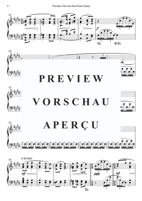 gallery: The Barn Owl Has Not Flown Away! - No. 10 from On the Overgrown Path, , (piano solo)