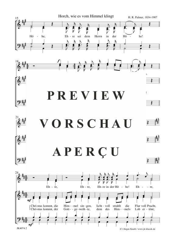 gallery: Horch, wie es vom Himmel klingt, , (Gemischter Chor)