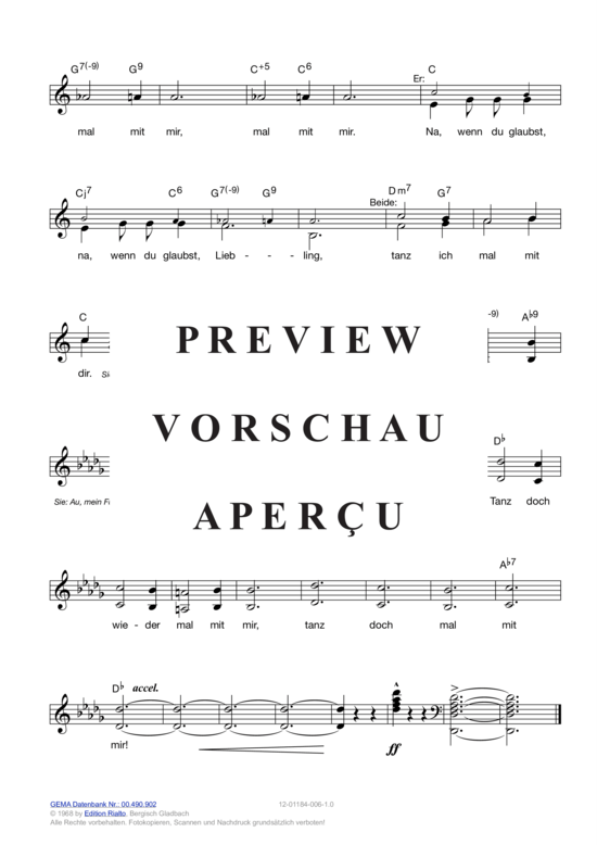 Produktgalerie: Seite 5 von 15 Tanz doch wieder mal mit mir , Bach, Vivi/Schönherr, Dietmar, (Melodie-Stimmen in C/B/Es)