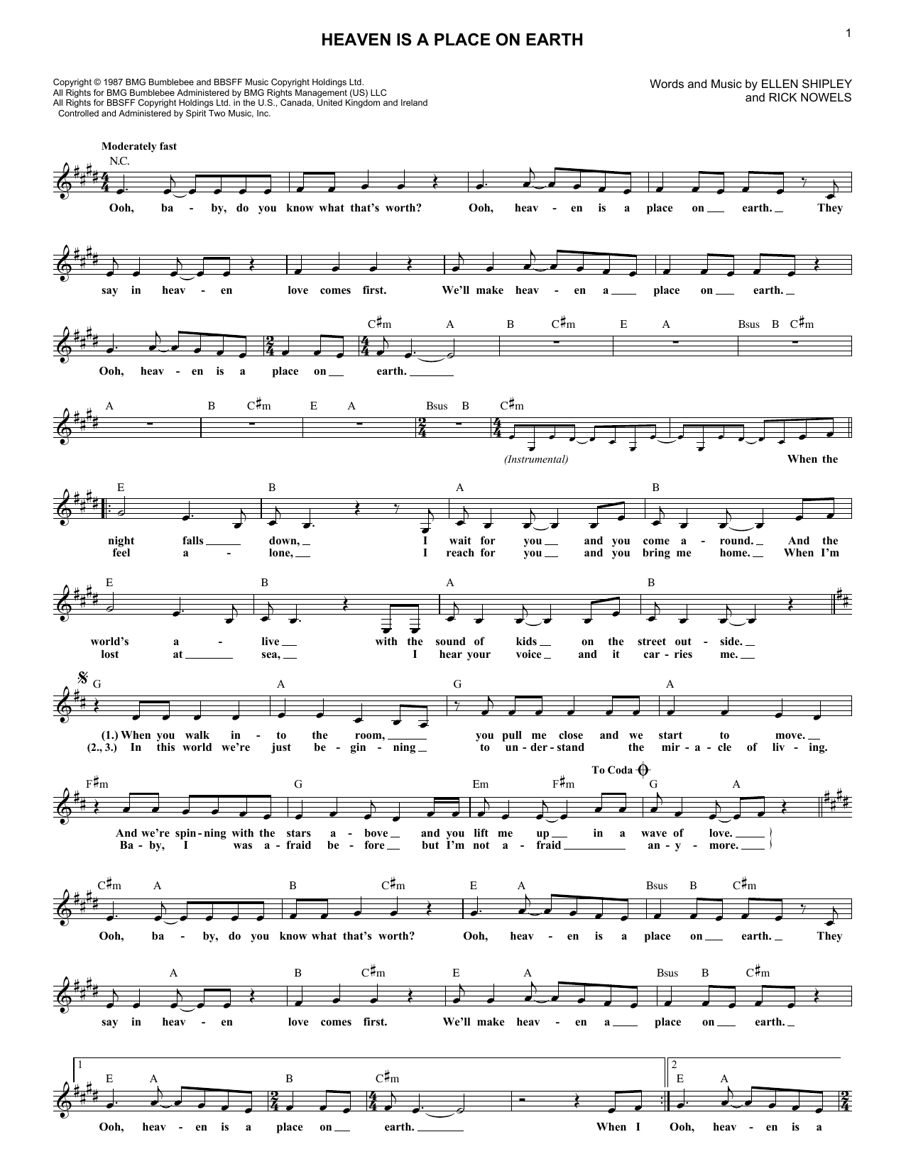 Produktgalerie: Seite 1 von 1 Heaven Is A Place On Earth, Belinda Carlisle, Melodieinstrument