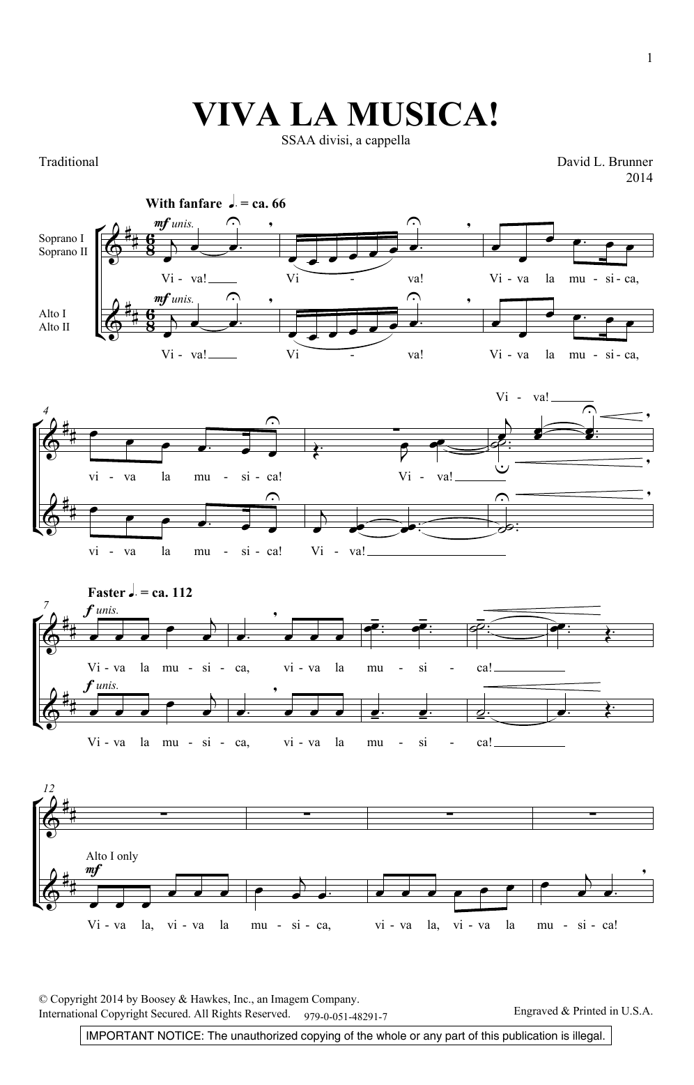 Produktgalerie: Seite 1 von 1 Viva La Musica, David Brunner, Chor