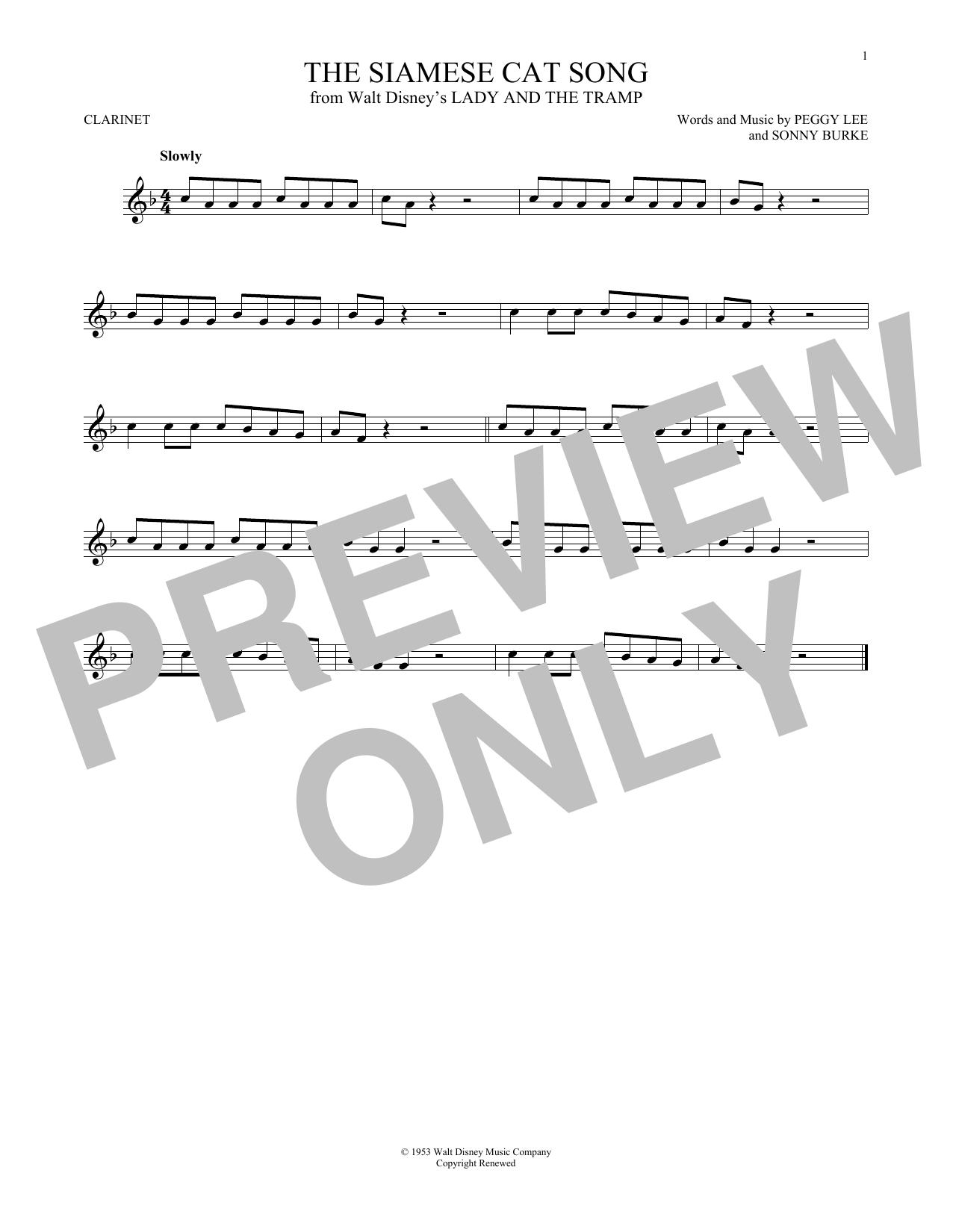 Product gallery: Page 1 of 1 The Siamese Cat Song (from Lady And The Tramp), Peggy Lee