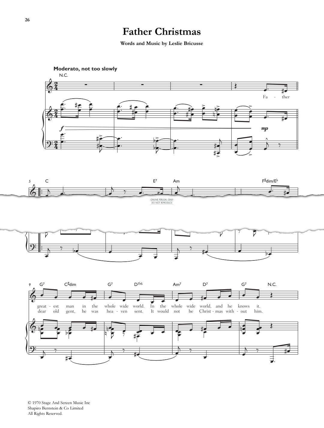 Produktgalerie: Seite 1 von 1 Father Christmas (from Scrooge), Leslie Bricusse, Gesang, Klavier