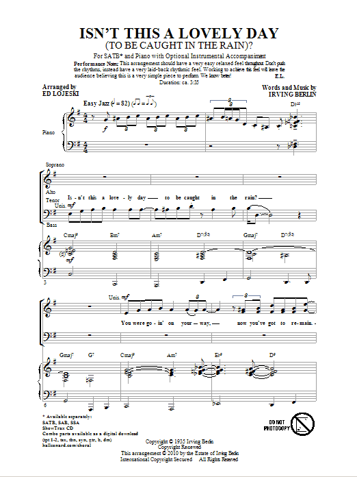 Produktbild zu: Isn't This A Lovely Day (To Be Caught In The Rain?)