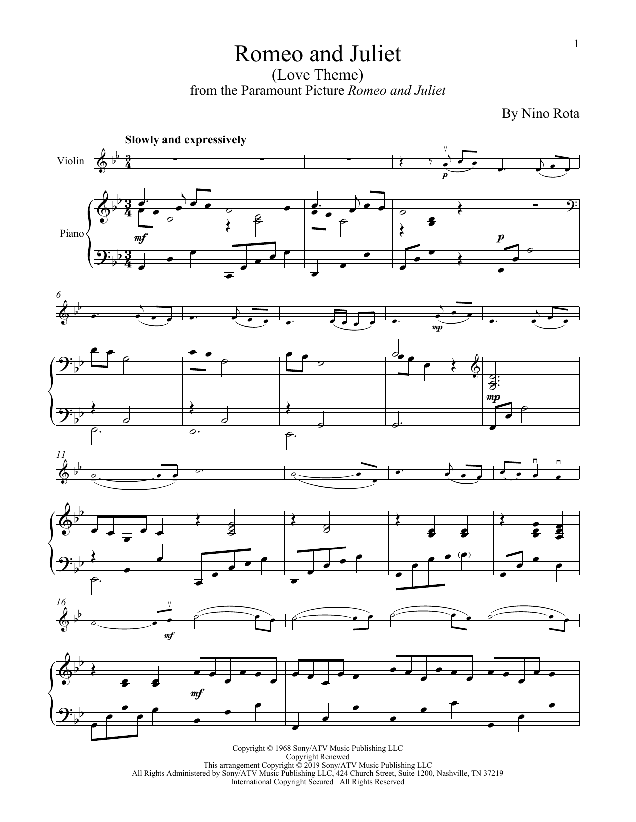 Product gallery: Page 1 of 1 Romeo And Juliet (Love Theme), Henry Mancini