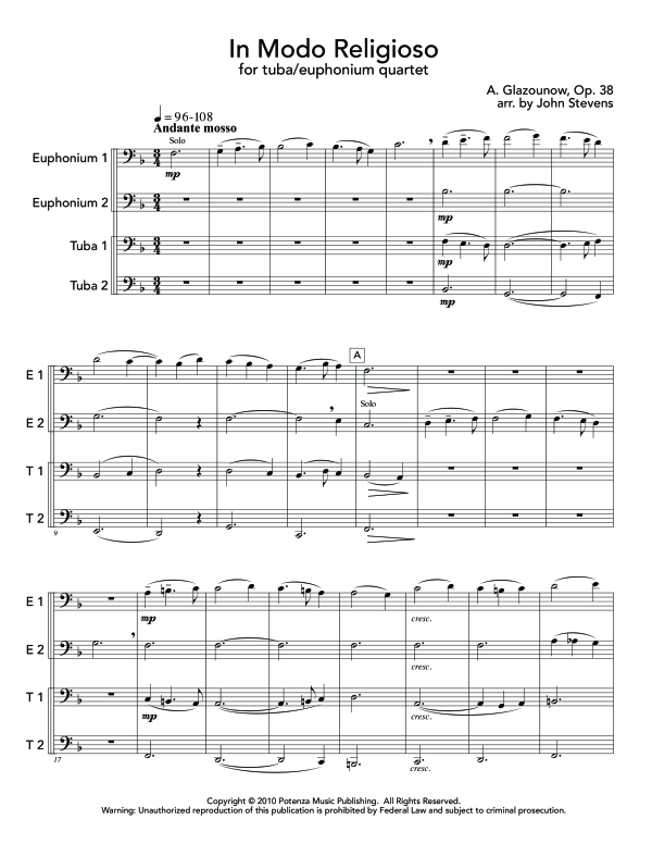 Product gallery: Page 1 of 11 In Modo Religioso, , (Tuba QuartetEETT)