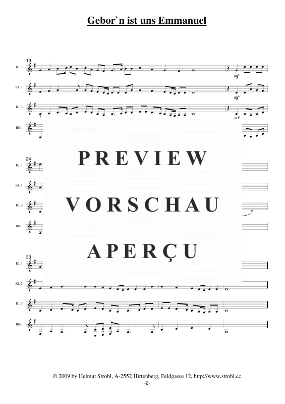 gallery: Geborn ist uns Emmanuel, , Klarinettenquartett