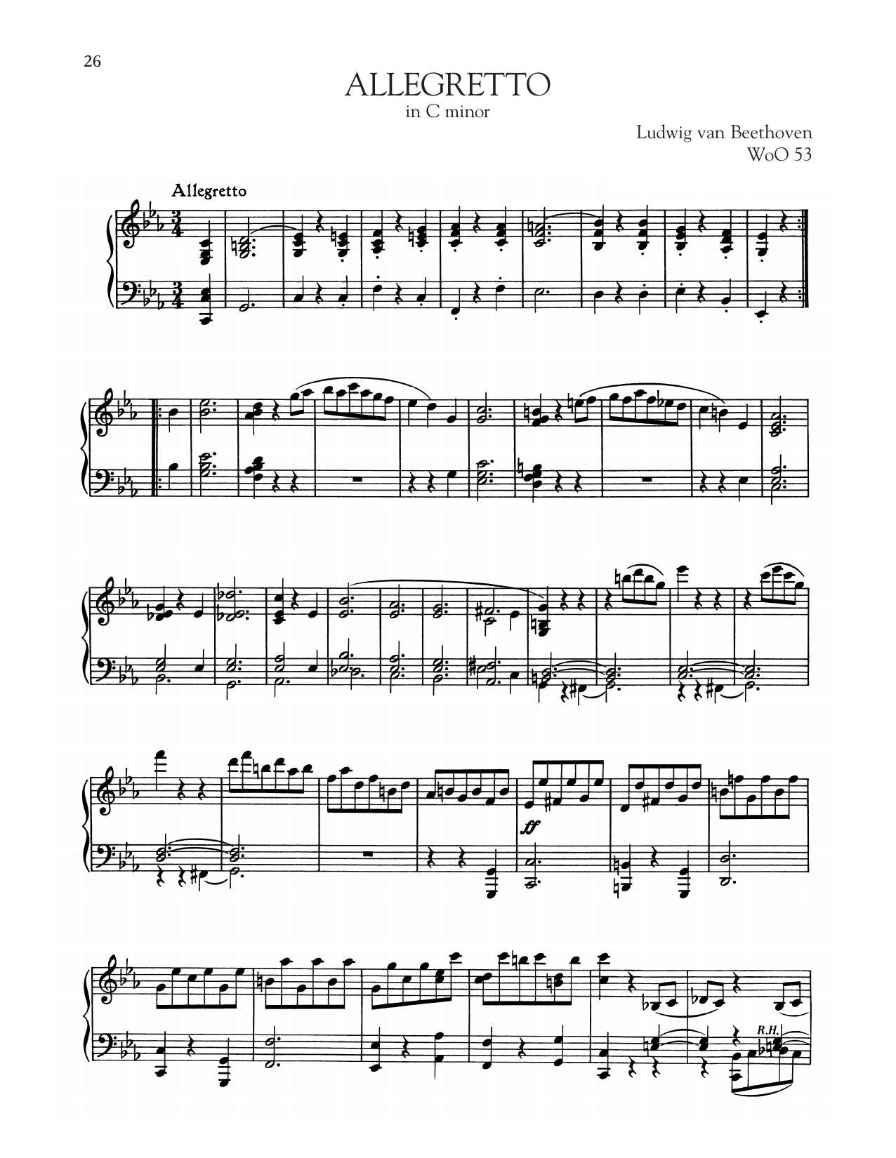 Product gallery: Page 1 of 1 Allegretto, WoO 53, Ludwig Van Beethoven