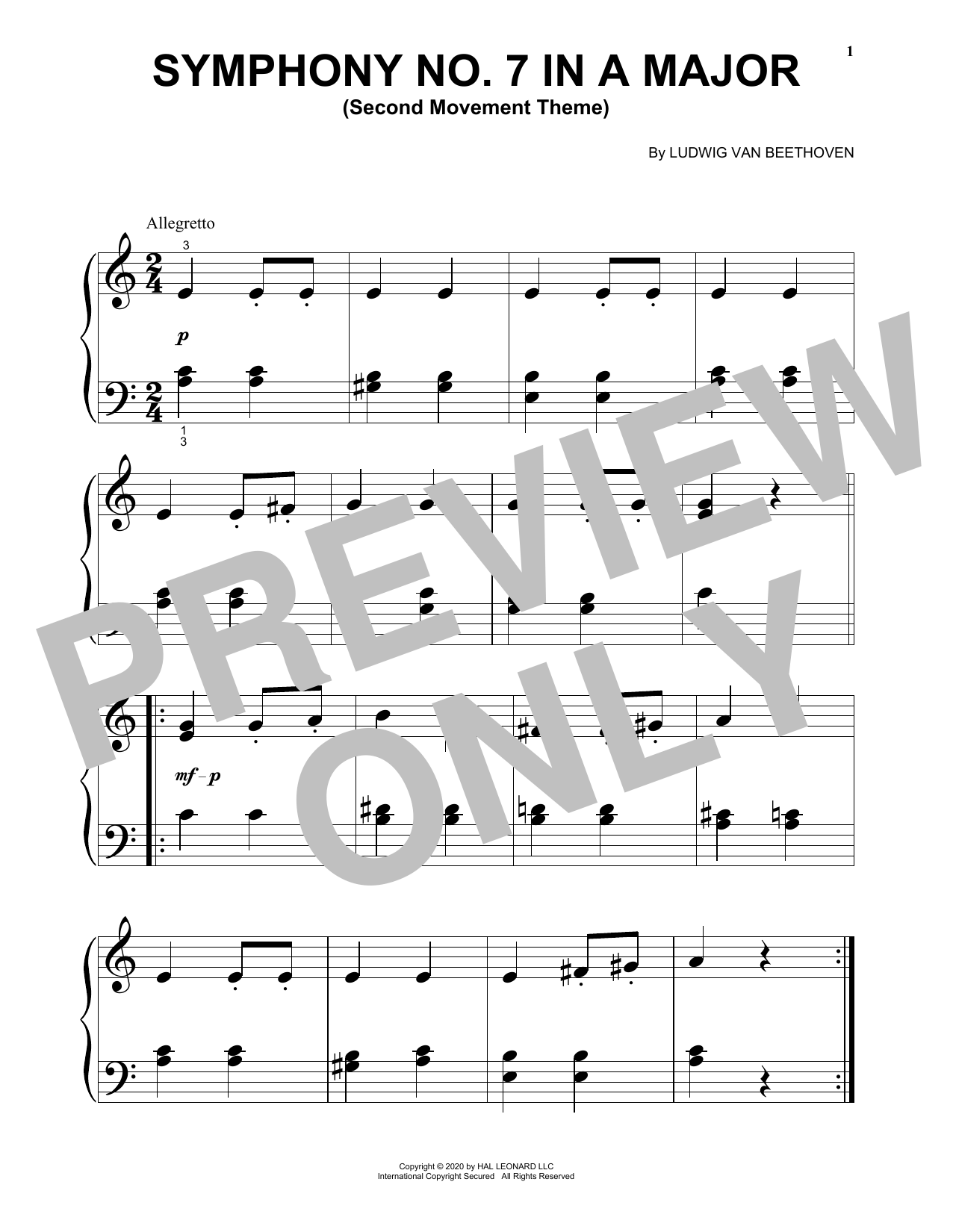 Produktbild zu: Symphony No. 7 In A Major, Second Movement (Allegretto)