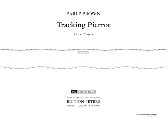 Product gallery: Page 1 of 1 Tracking Pierrot, Earle Brown