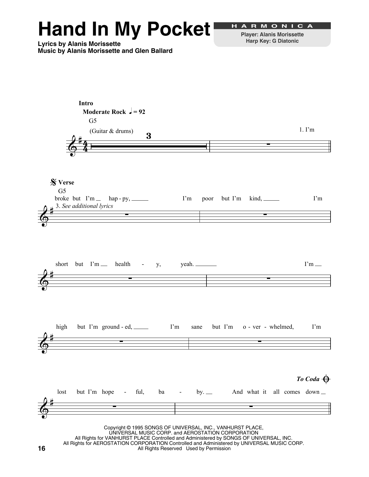 Product gallery: Page 1 of 1 Hand In My Pocket, Alanis Morissette