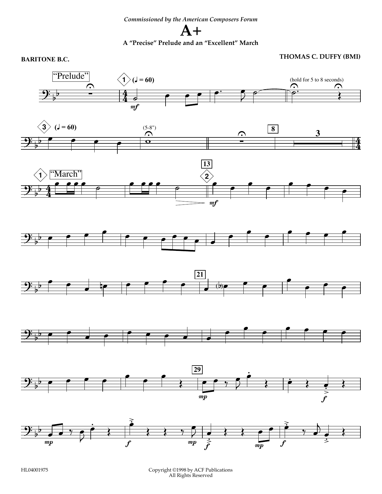 Product picture to: A+: A "Precise" Prelude and an "Excellent" March - Baritone B.C.