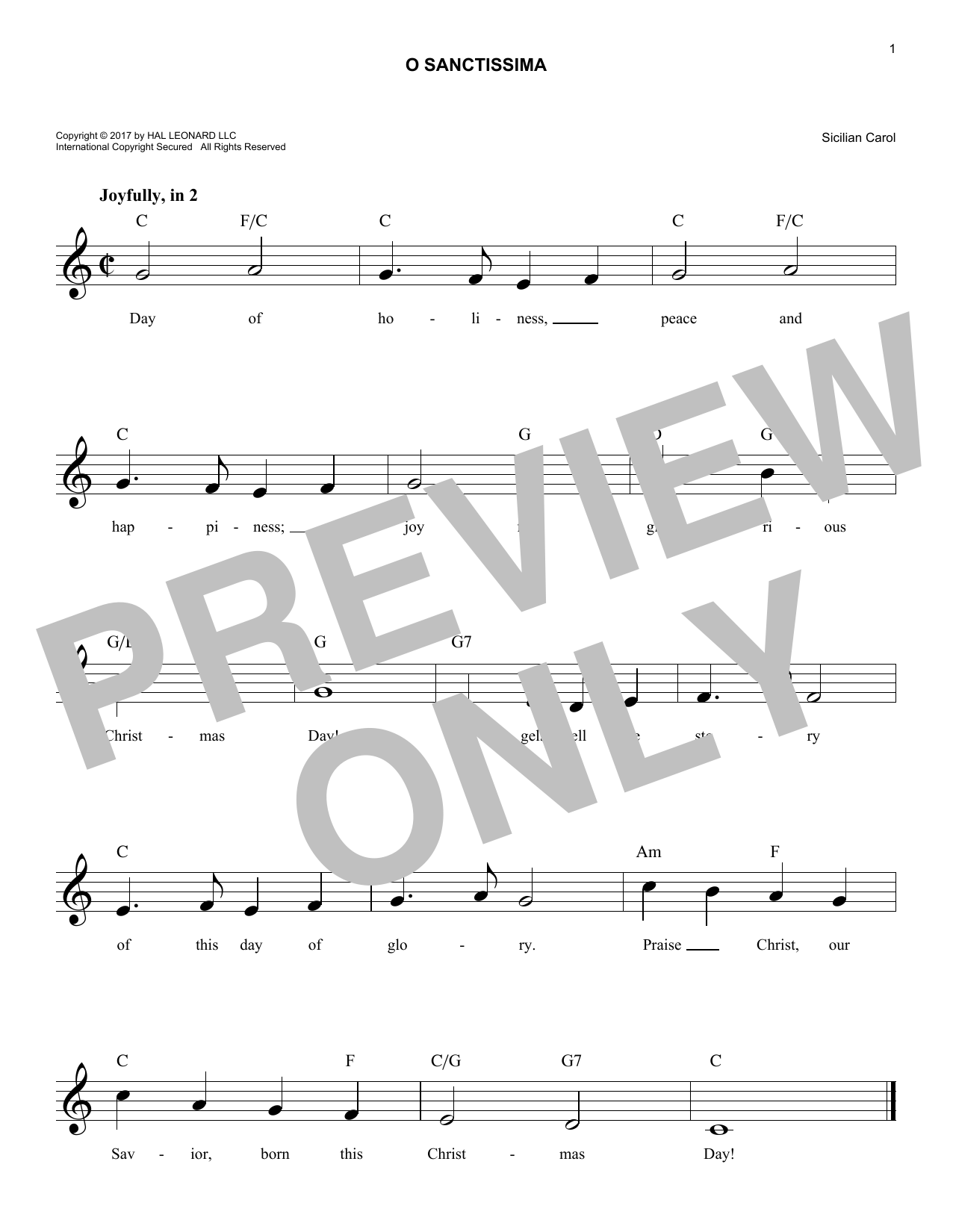 Product gallery: Page 1 of 1 O Sanctissima, Sicilian Carol