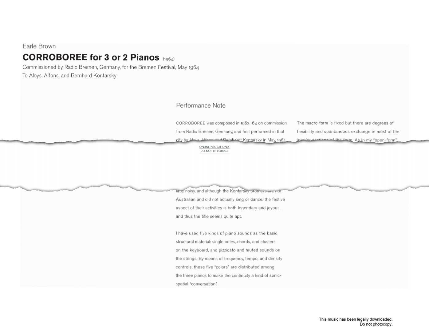 Produktgalerie: Seite 1 von 1 Corroboree, Earle Brown, Klavier