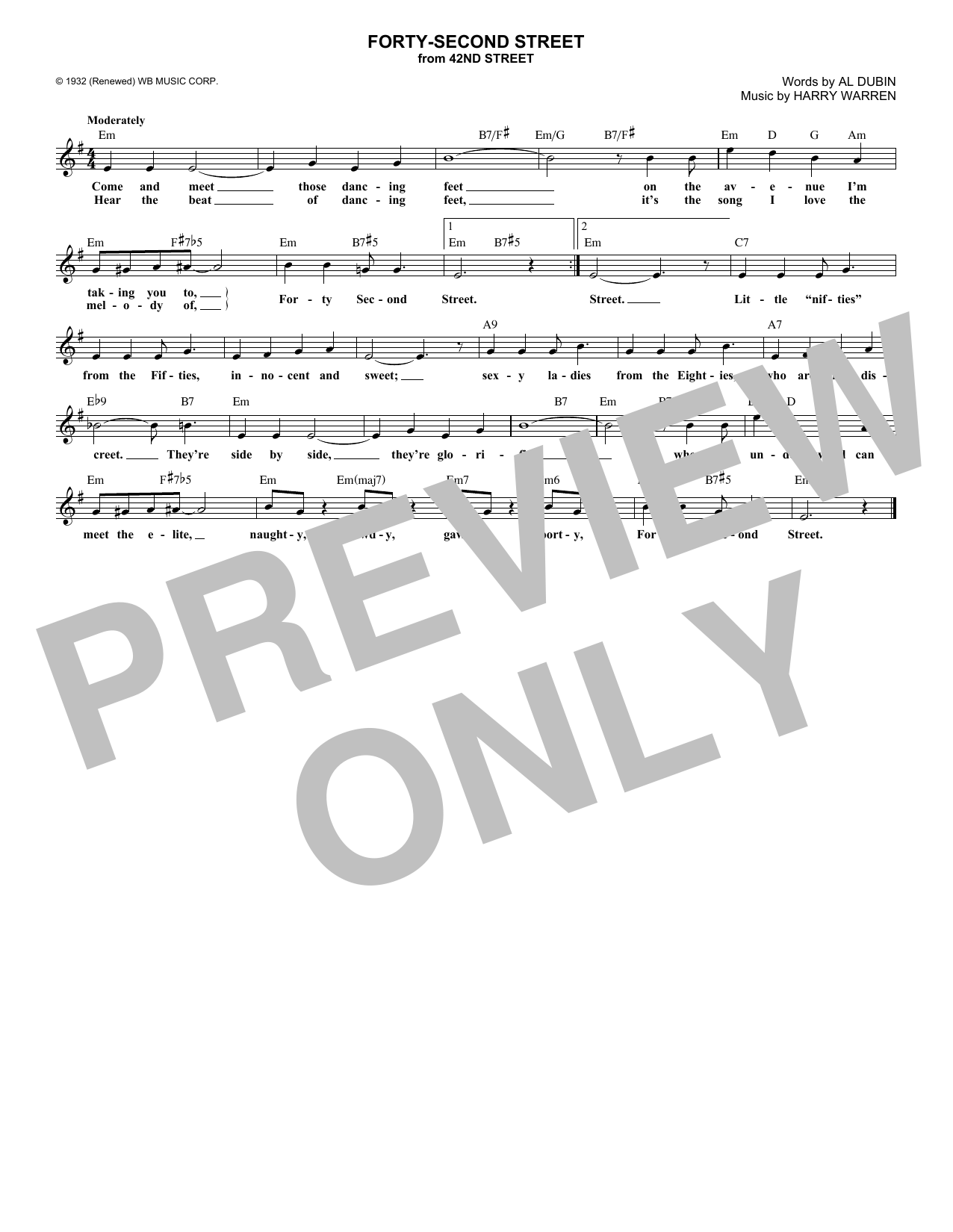 Product gallery: Page 1 of 1 Forty-Second Street, Harry Warren