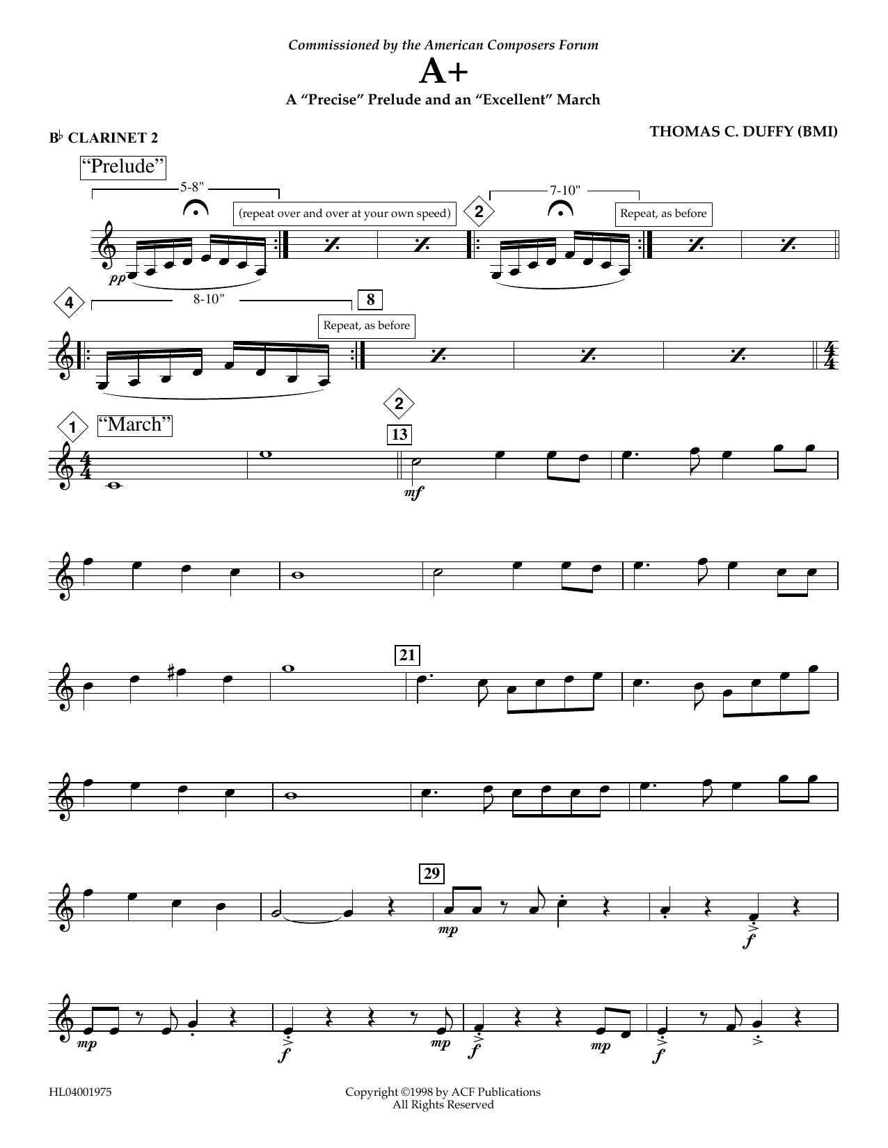 Product picture to: A+: A "Precise" Prelude and an "Excellent" March - Bb Clarinet 2
