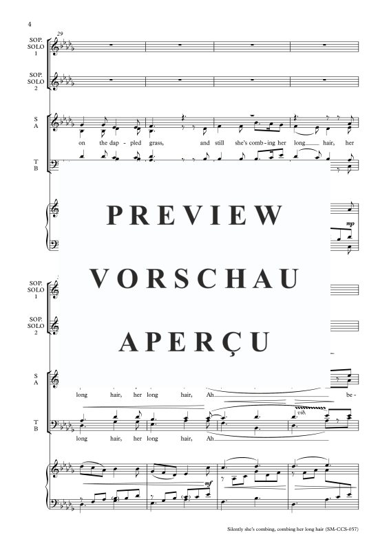 Produktgalerie: Seite 5 von 11 Silently shes combing her hair, , Zwei Sopran Solo, Gemischter Chor und Klavier
