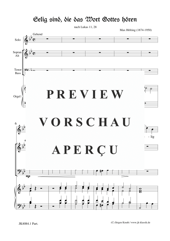 gallery: Selig sind, die das Wort Gottes hören, , Gemischter Chor und Orgel