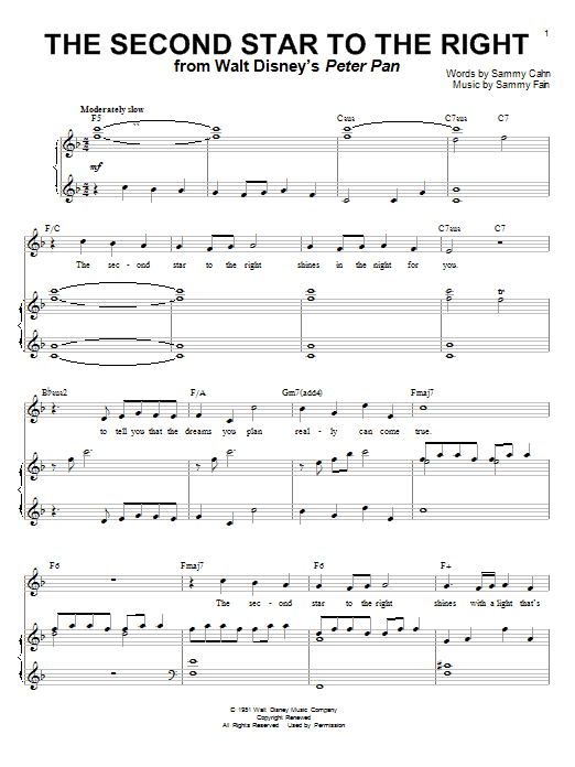 Produktbild zu: The Second Star To The Right (from Peter Pan)