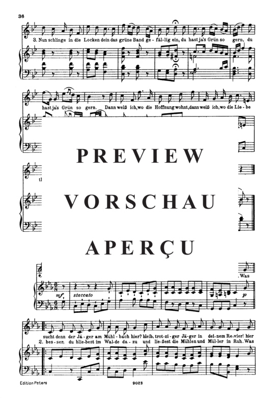 gallery: Mit dem grünen Lautenbande D.795-13 (Die Schöne Müllerin) , ,  (Gesang hoch + Klavier)
