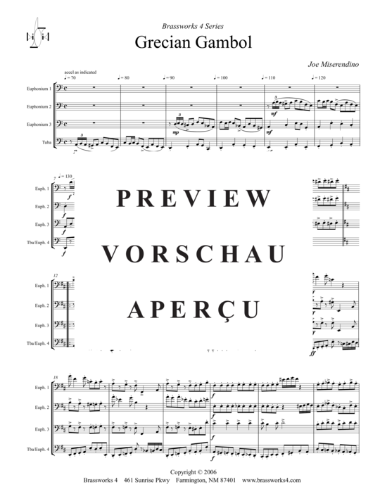 Product gallery: Page 2 of 19 Grecian Gambol , , (Tuba Quartet: 2x Baritone, 2xTuba)