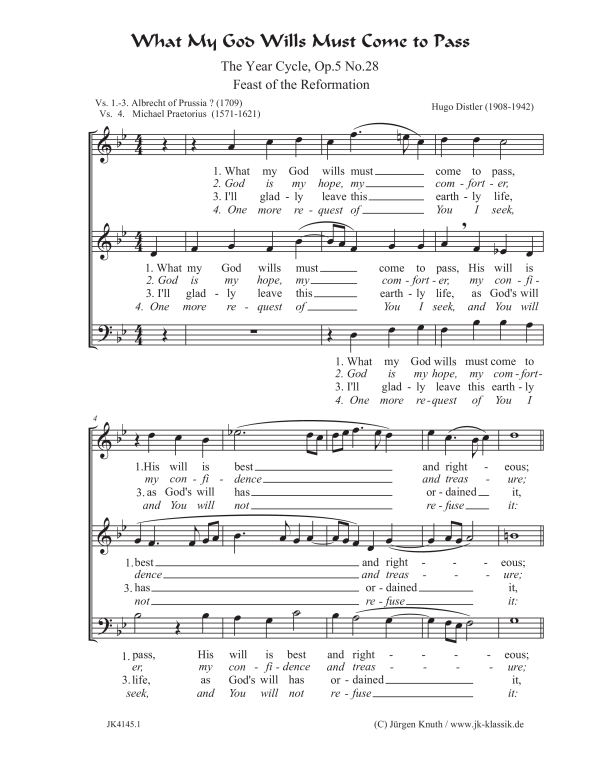 gallery: What My God Wills Must Come to Pass (The Year Cycle, Op.5, No.28), , Gemischter Chor