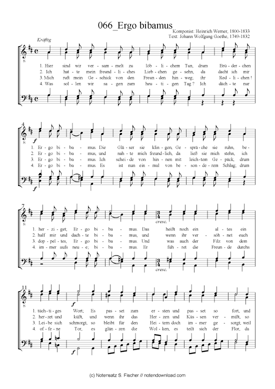 Product picture to: Ergo bibamus Heinrich Werner, 1800-1833 / Johann Wolfgang Goethe, 1749-1832