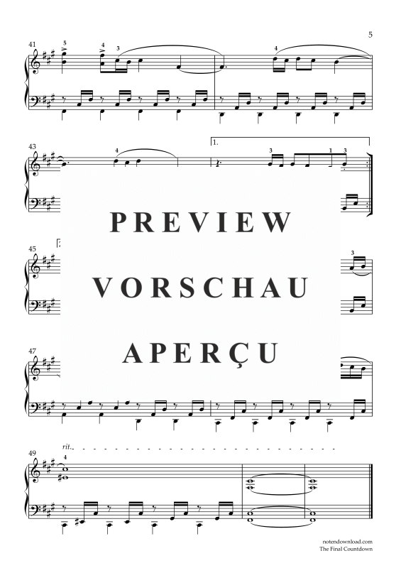 gallery: The Final Countdown, Europe, (piano solo)