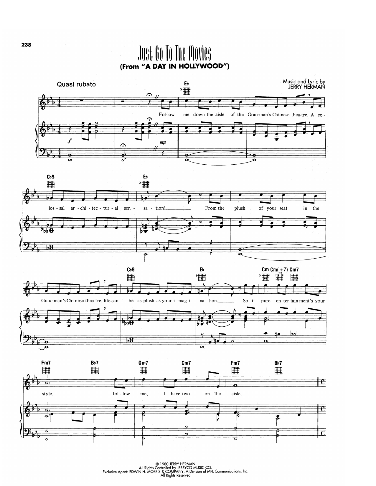 Produktgalerie: Seite 1 von 1 Just Go To The Movies (from A Day In Hollywood/A Night in The Ukraine), Jerry Herman, Gesang, Gitarre, Klavier