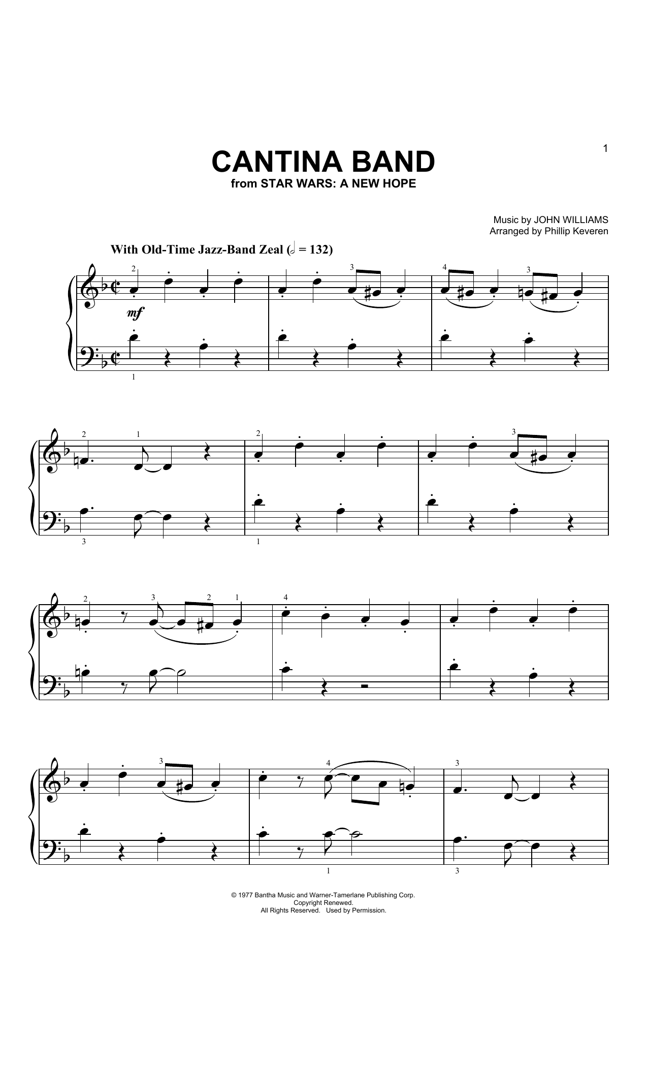 Product picture to: Cantina Band (from Star Wars: A New Hope) (arr. Phillip Keveren)