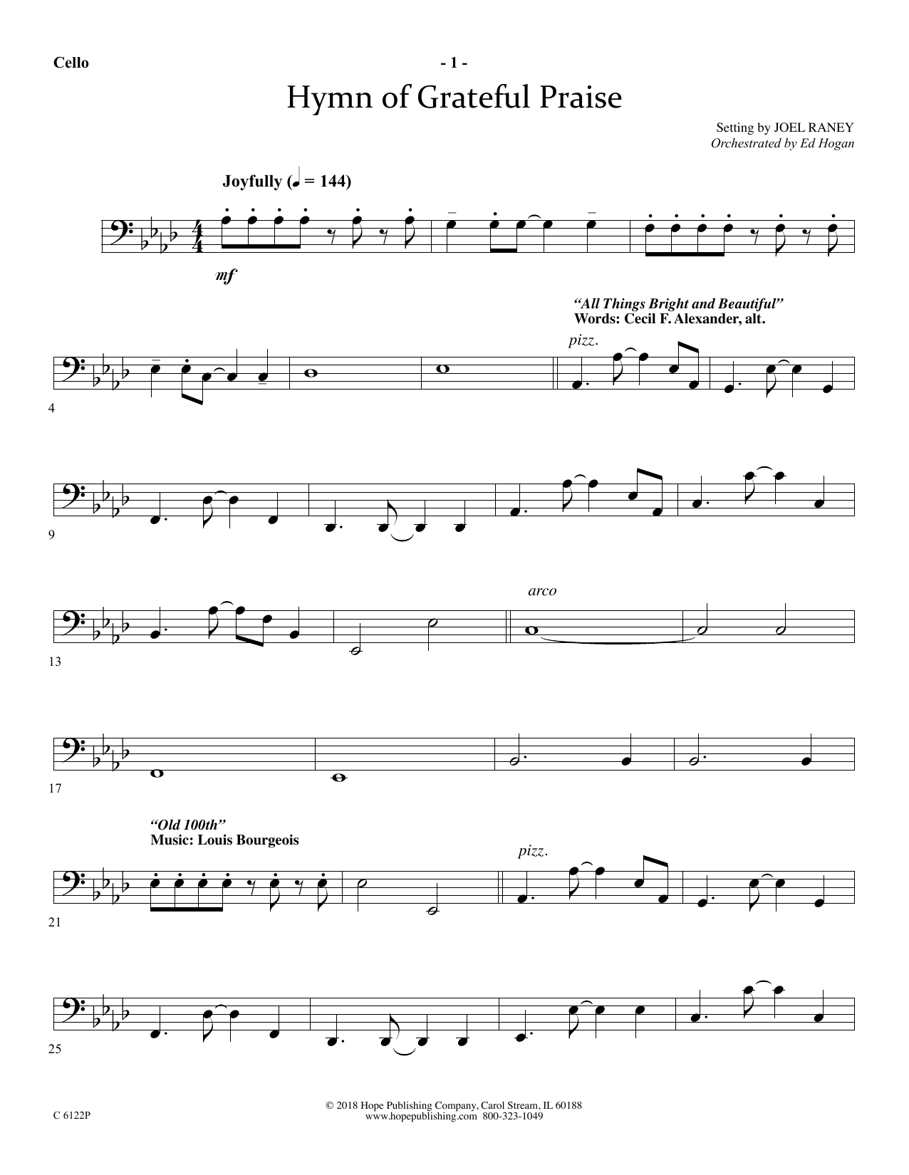 Product picture to: Hymn Of Grateful Praise - Cello