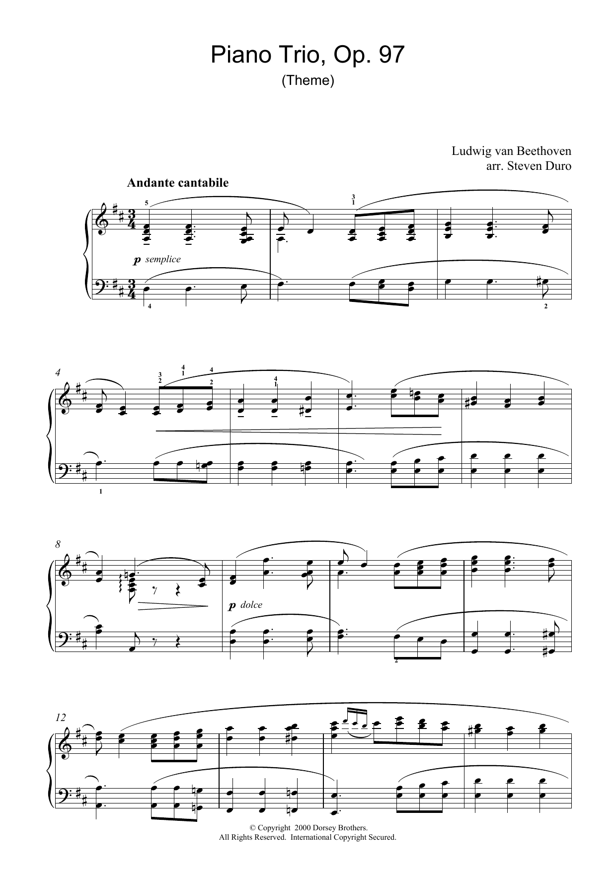 Product gallery: Page 1 of 1 Piano Trio Opus 97, Ludwig Van Beethoven