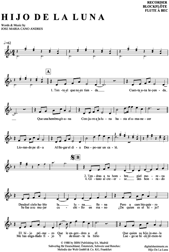 Product gallery: Page 1 of 4 Hijo De La Luna , Loona, (recorder)