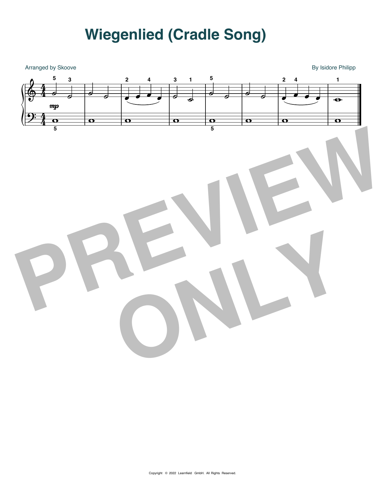 Product picture to: Wiegenlied (Cradle Song) (arr. Skoove)