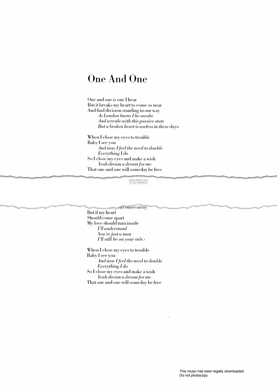 Produktbild zu: One And One