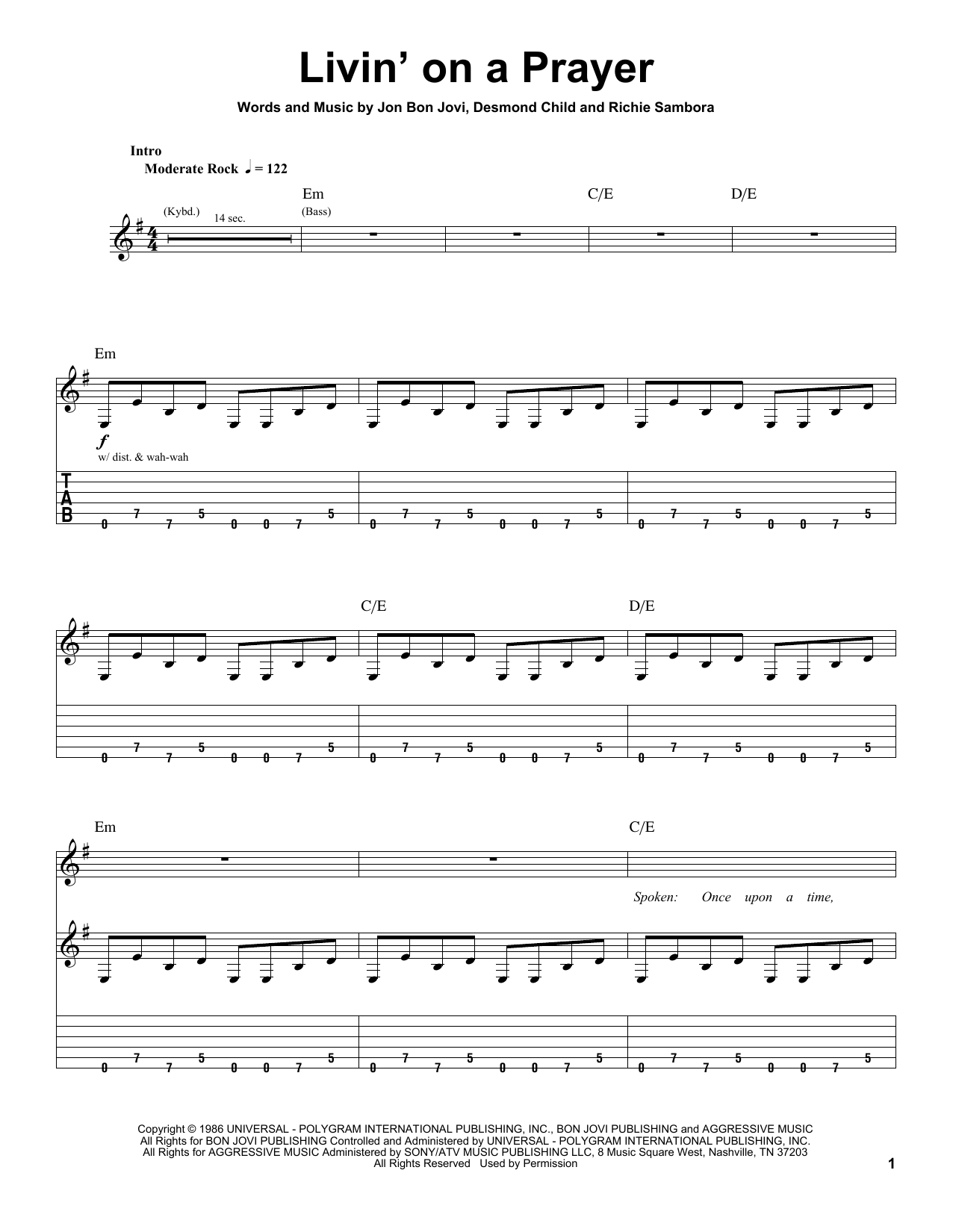 Produktgalerie: Seite 1 von 1 Livin' On A Prayer, Bon Jovi, Gitarre