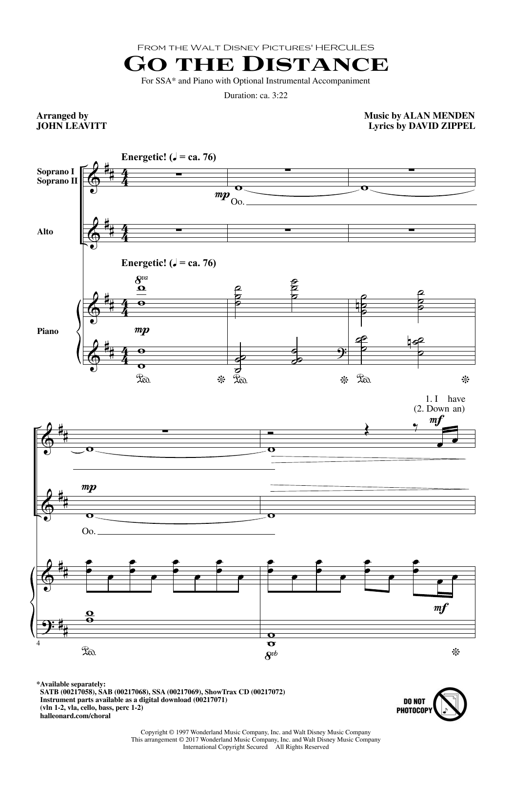 Produktgalerie: Seite 1 von 1 Go The Distance (from Hercules) (arr. John Leavitt), Michael Bolton, Chor