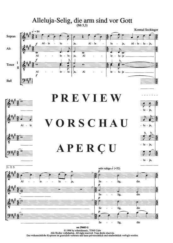 Product gallery: Page 3 of 3 Alleluja Selig die arm sind vor Gott , , (mixed choir)