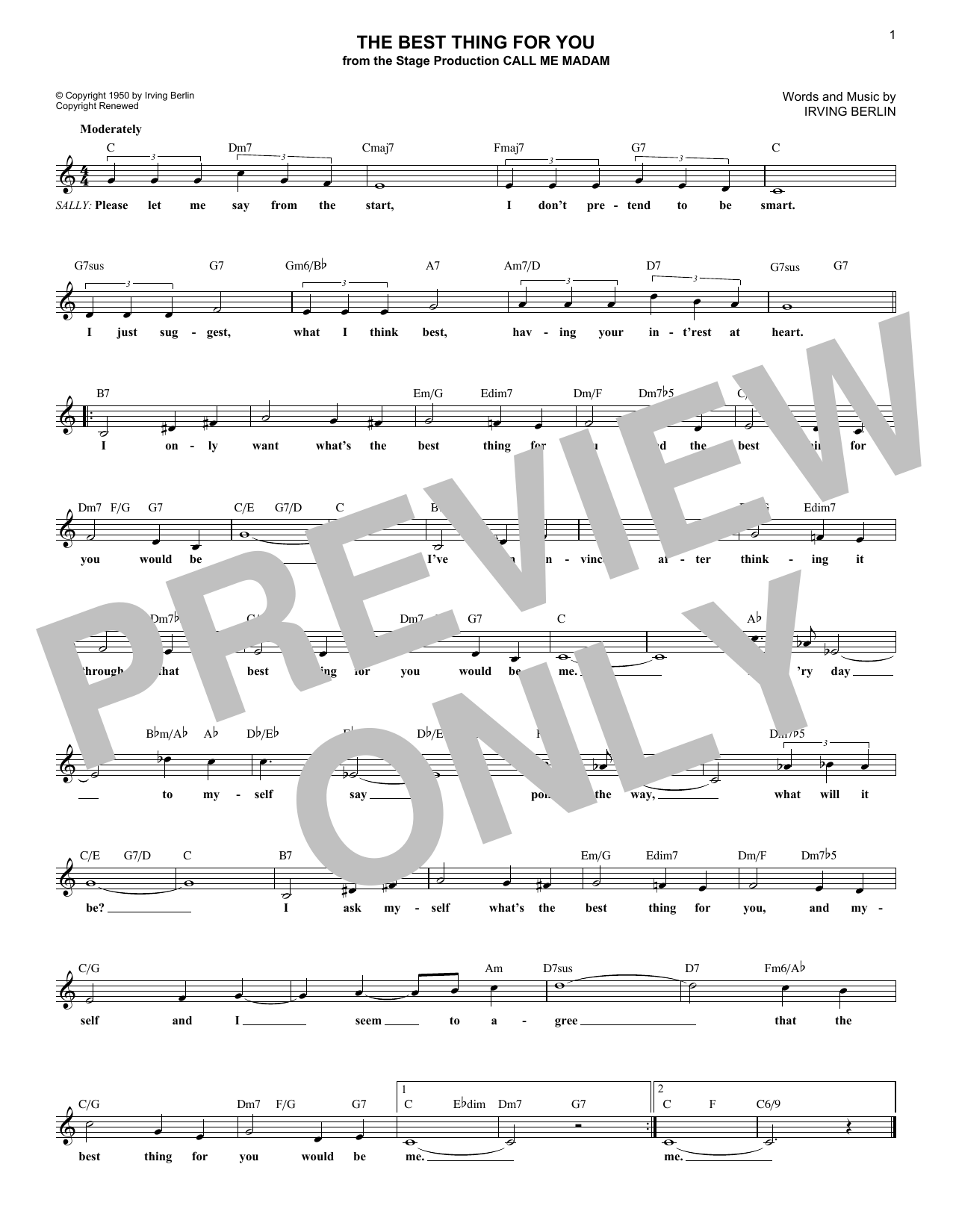 Product gallery: Page 1 of 1 The Best Thing For You, Irving Berlin