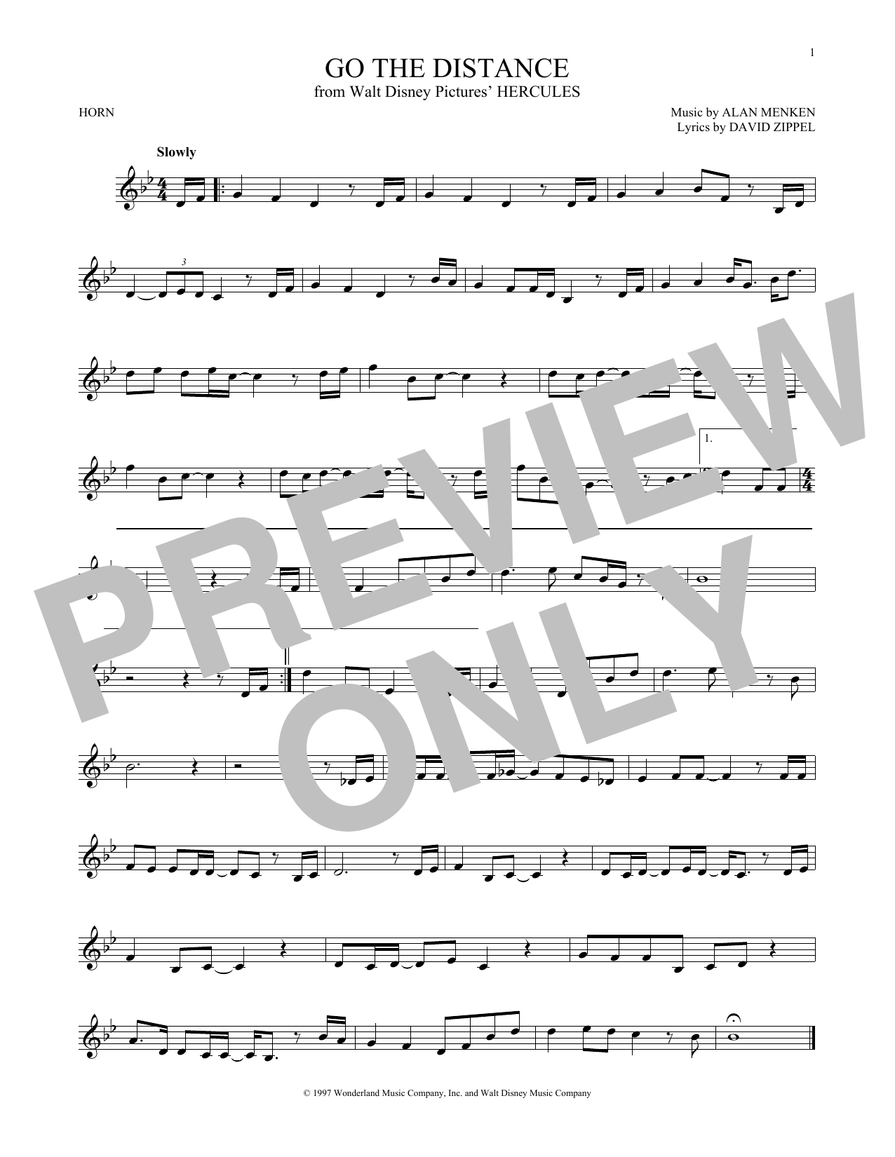 Produktgalerie: Seite 1 von 1 Go The Distance (from Hercules), Michael Bolton, Horn