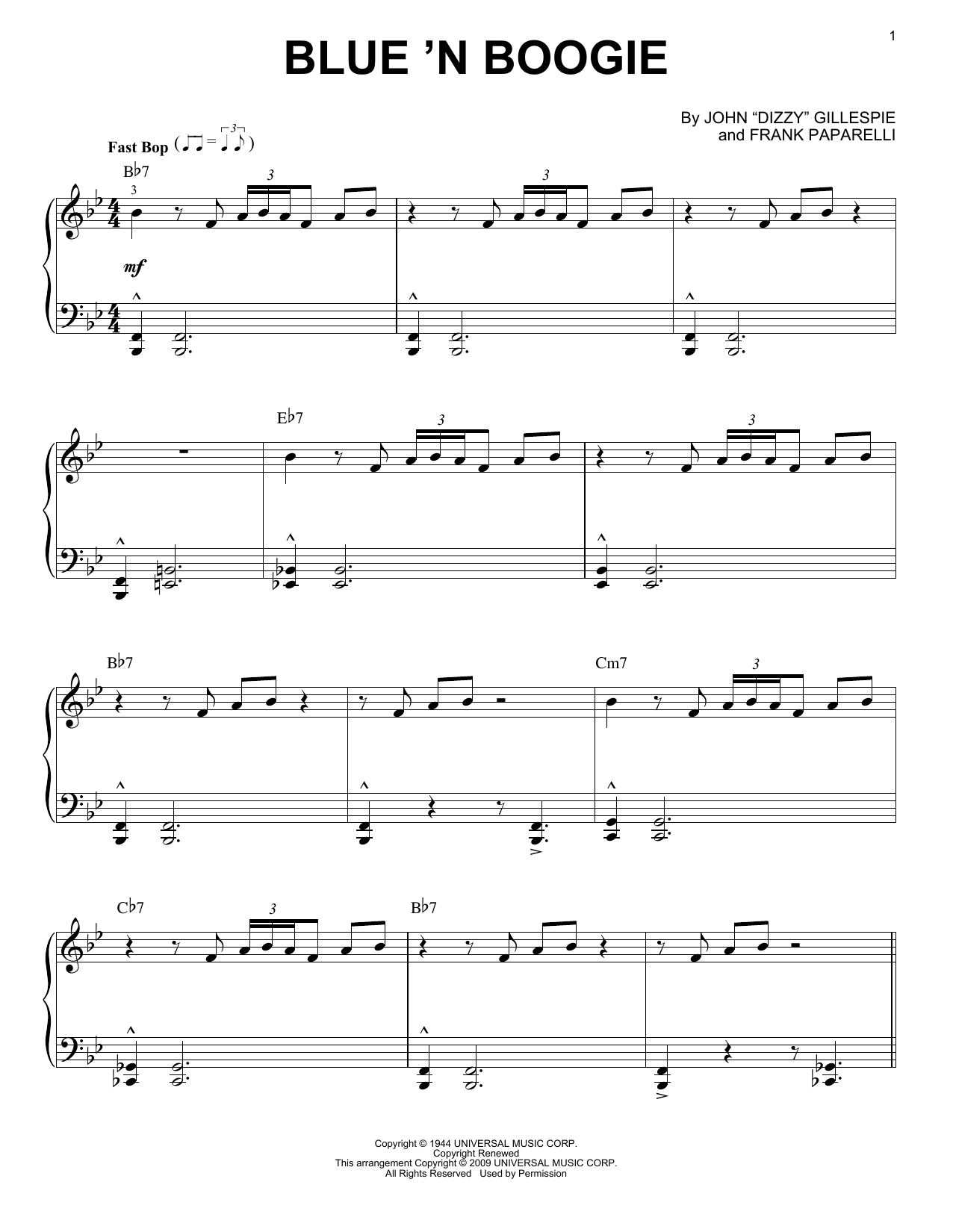 Product picture to: Blue 'N Boogie [Jazz version]