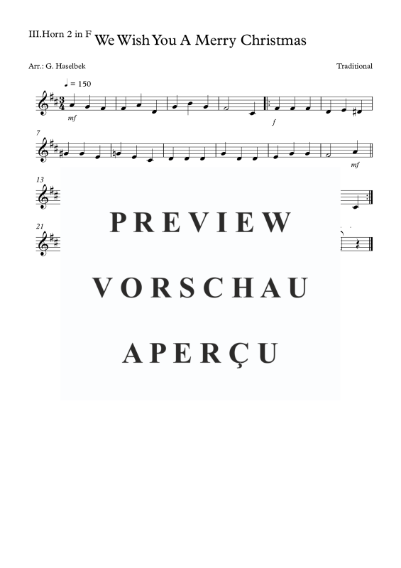 Produktgalerie: Seite 8 von 9 We Wish You A Merry Christmas, , (Blechbläserquartett)