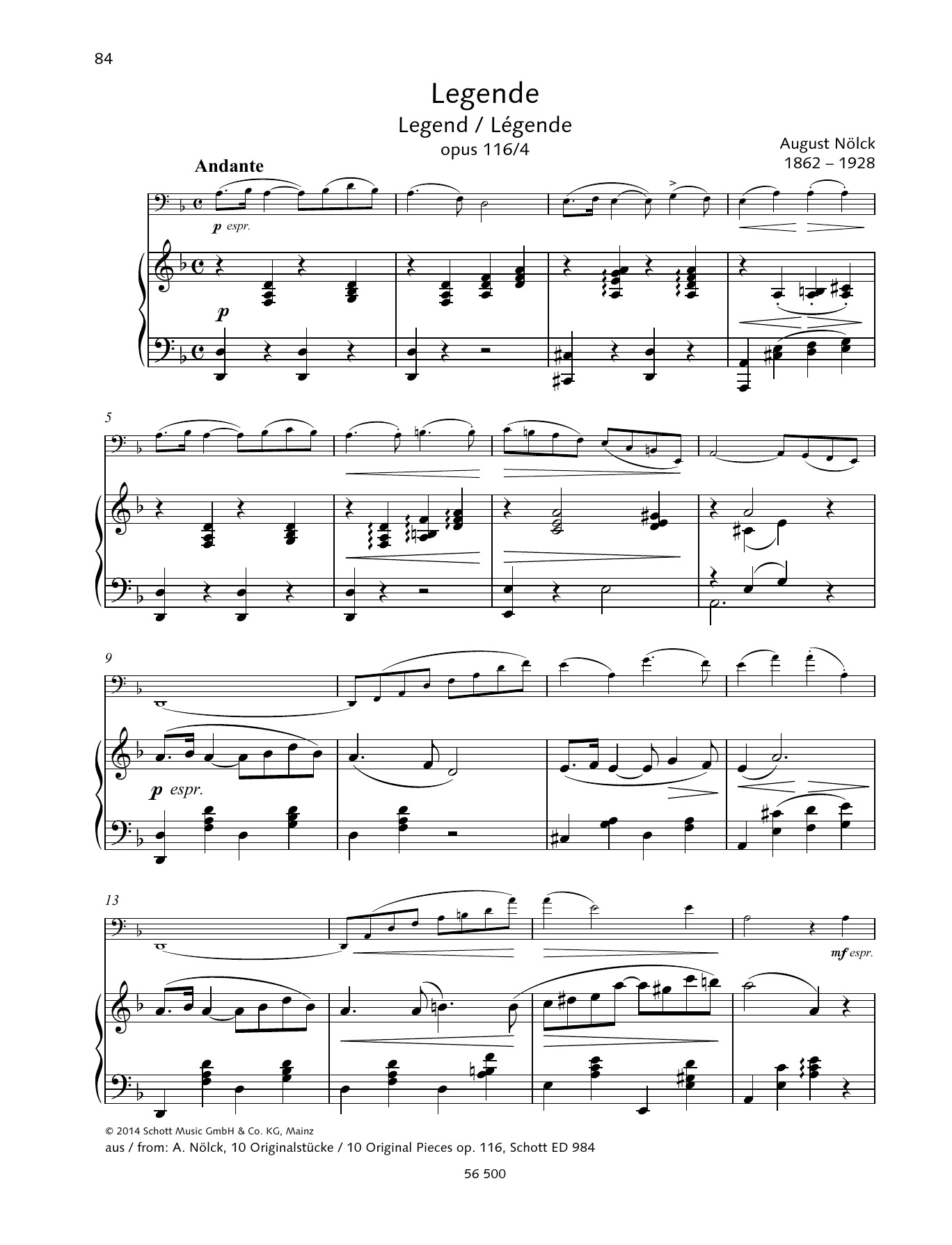 Produktgalerie: Seite 1 von 1 Legende, August Nölck, Klavier, Violoncello
